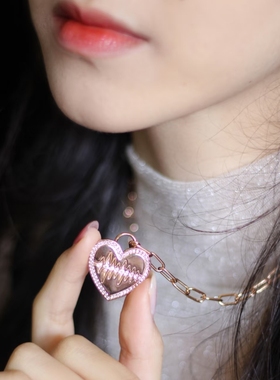 明星同款跳动的心链条项链