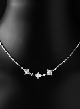 闪耀项链女四叶草毛衣链可调节百搭锁骨链欧美简约气质潮送礼物