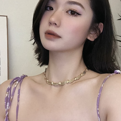 中古莫奈Monet麦穗书本款欧美宫廷小众复古轻奢vintage风项链素金