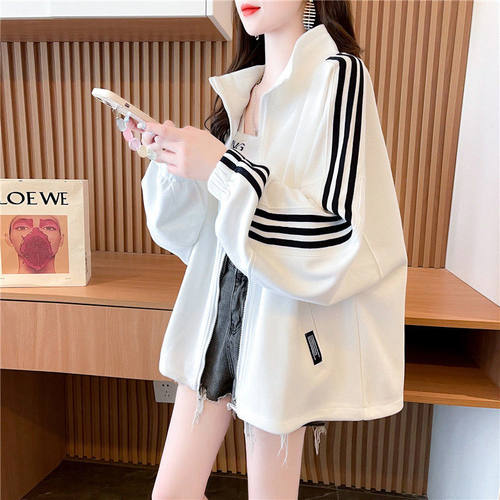 大码韩版立领运动开衫外套女春秋