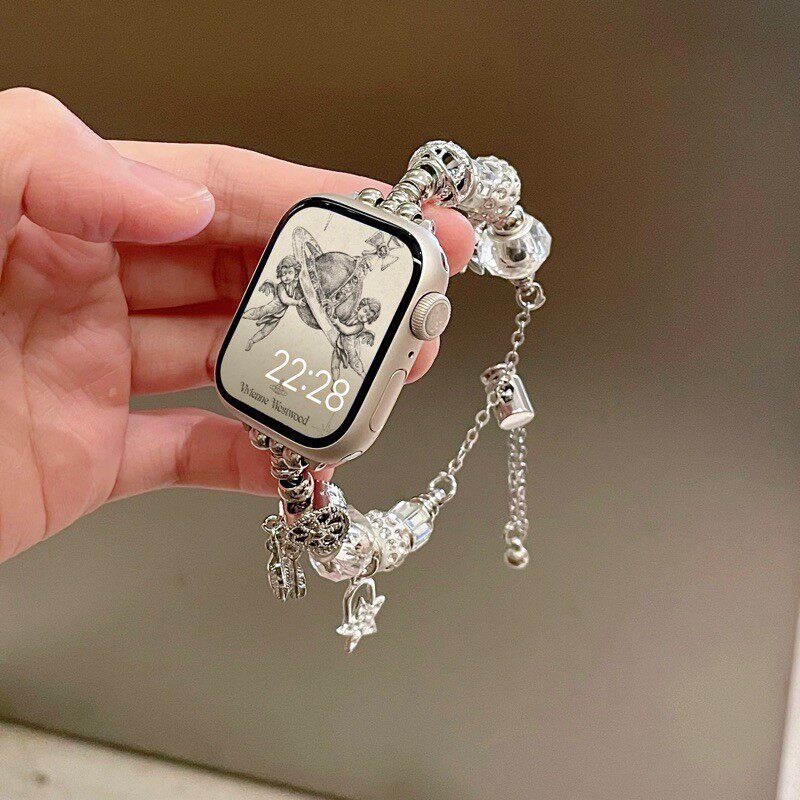 ins高颜值潘多拉珠子表带适用苹果手表applewatch8小香风通用夏女怎么样,好用不?