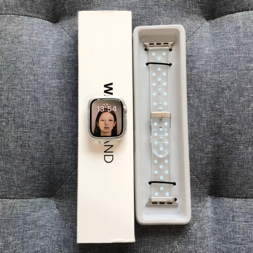 韩系磨砂天蓝色波点手表带