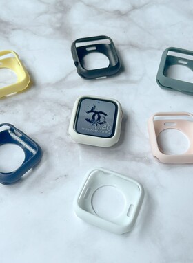 适用苹果applewatch S00半包软壳iwatch糖果硅胶壳防摔109876代SE