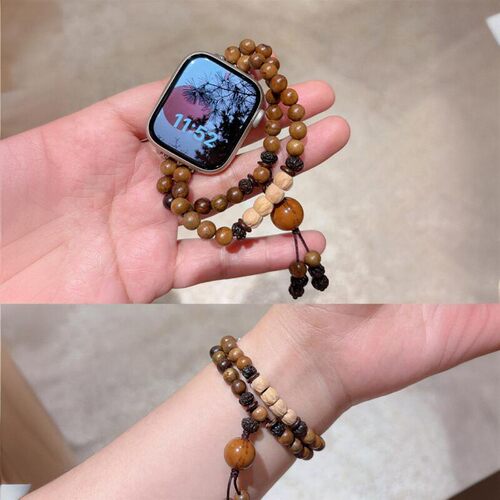适用applewatch绿檀百香籽表带女