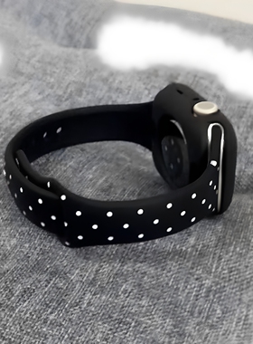 小蛮腰波点黑色运动硅胶表带适用iwatch S11苹果S10通用987代SE女