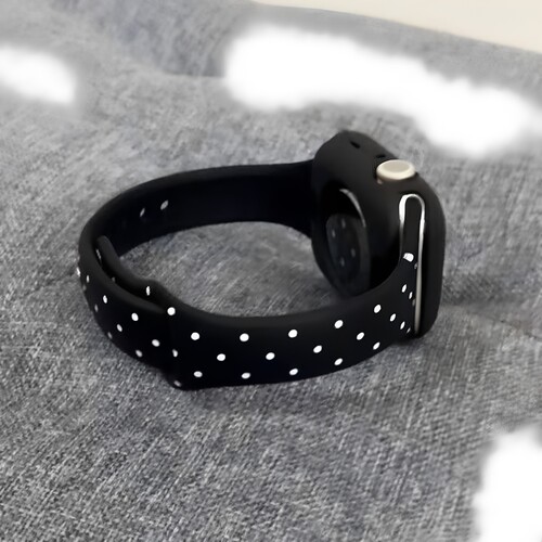小蛮腰波点黑色运动硅胶表带