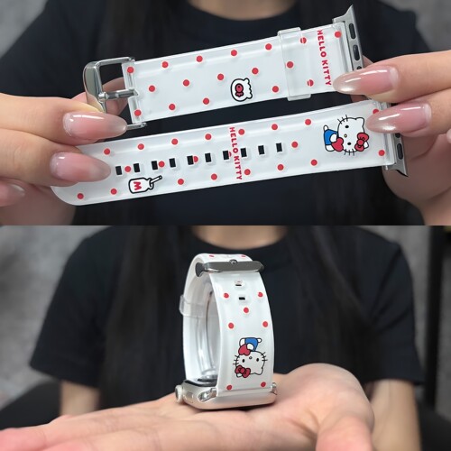 可爱卡通KT波点手表带女新款