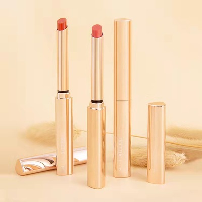 HLLR小金管细款口红丝绒雾面滋润烟管口红易上色唇膏不 易掉色