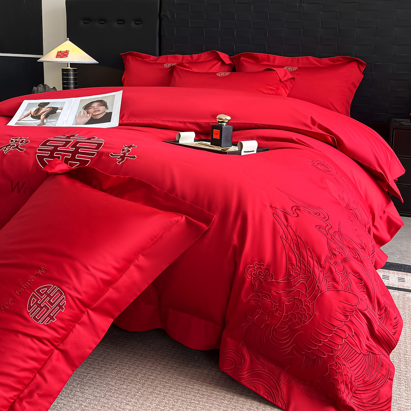 不掉色小红书爆款推荐结婚四件套