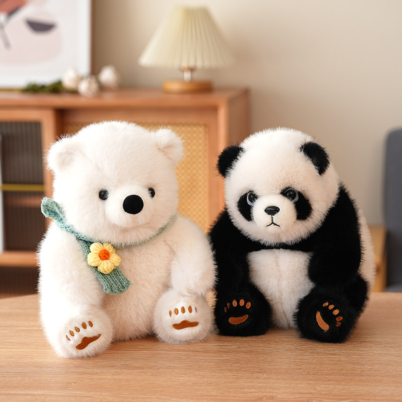 可爱北极熊玩偶睡觉抱枕熊猫毛绒玩具抱睡公仔女孩布娃娃生日礼物