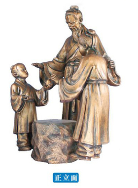 玻璃钢孔融让梨人物雕塑大型铸铜雕像学校户外公园林景观摆件定制