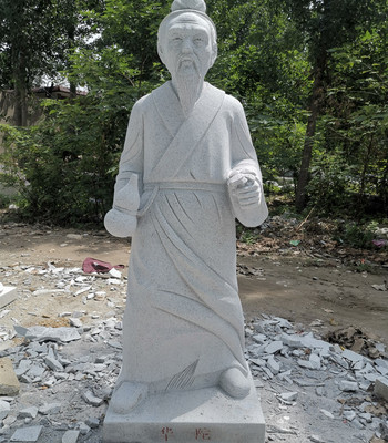 石雕人物古代药王华佗雕像伟人名人雕塑定制园林景观装饰落地摆件