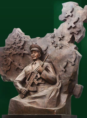 户外铸铜雕像定制红色主题八路军烈士玻璃钢雕塑部队广场装饰摆件