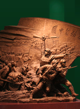 玻璃钢红军雕塑定制战士铸铜