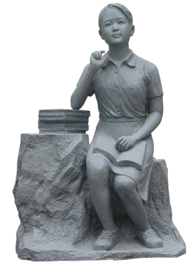 石雕学生读书玻璃钢人物铜雕像户外公园装饰校园文化雕塑落地摆件