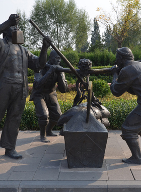 玻璃钢文化街公园大型人物雕塑