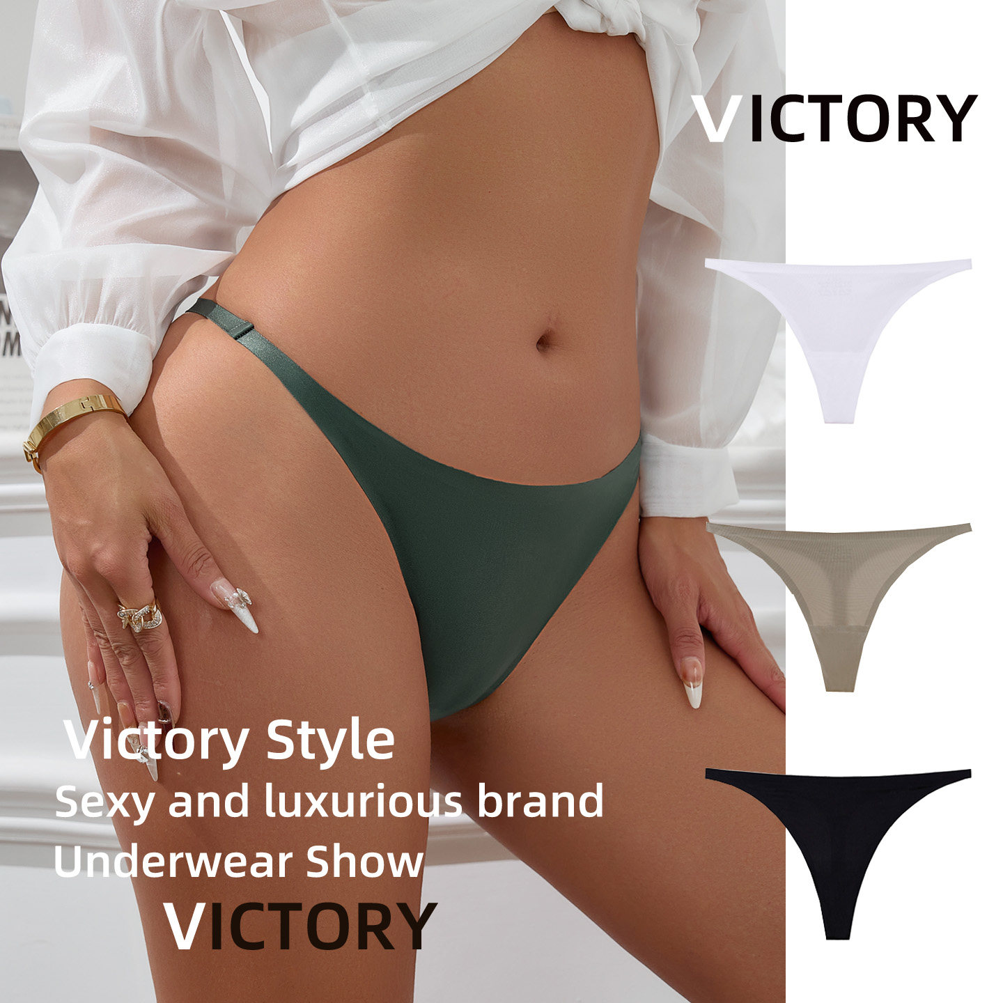 VICTORY维多利亚性感细带丁字裤女无痕冰丝内裤运动健身隐形t字裤,女士内衣/男士内衣/家居服,女丁字裤,淘宝优惠券,粉丝福利购,淘宝优惠卷