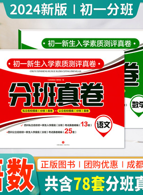 现货2024小升初分班真卷初一新生入学分班考试真卷精编语文数学嘉祥西川成外实外师大一中七中育才石室树德四川名校分班真卷总复习