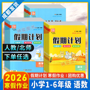 现货速发】2026小学寒假作业假期计划一年级二年级三四五六年级语文数学英语全套衔接教材一升二升三上册同步练习册专项训练题北师