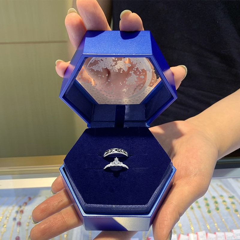 公主与骑士纯银戒指女男情侣款一对简约时尚个性皇冠对戒小众设计