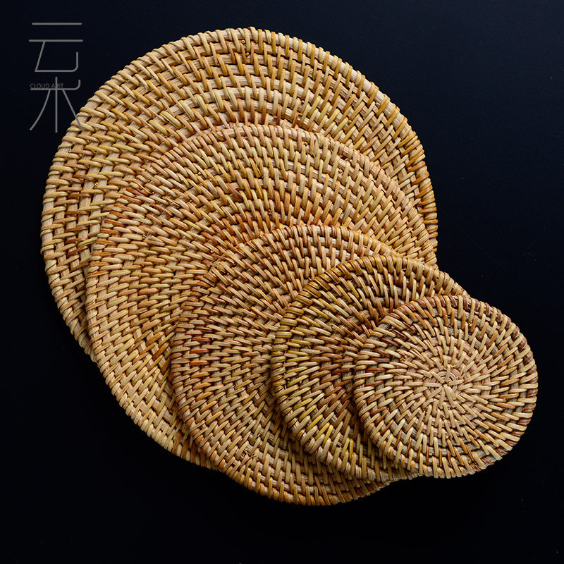 云术 藤编杯垫茶道茶杯垫秋藤编织茶壶垫隔热餐垫茶道,餐饮具,茶托,淘宝优惠券,粉丝福利购,淘宝优惠卷