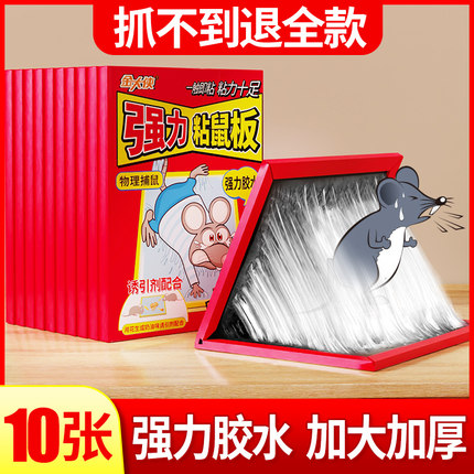 粘鼠板强力老鼠贴板抓捕捉老鼠笼夹子灭鼠家用大老鼠沾胶老鼠正品