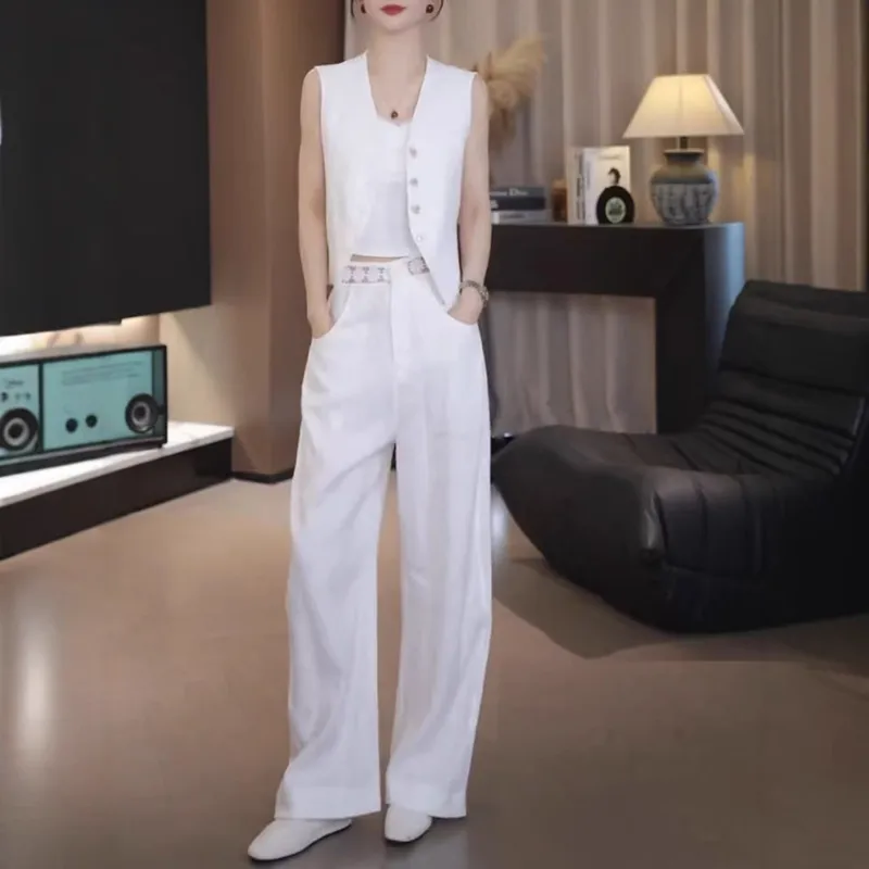 大爱美依缘女夏季显瘦阔腿三件套