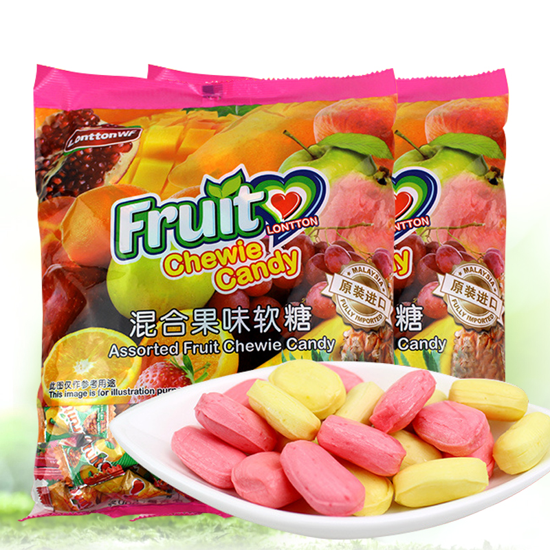 马来西亚进口伦敦WF混合果味水果果汁软糖500g喜糖糖果年货零食