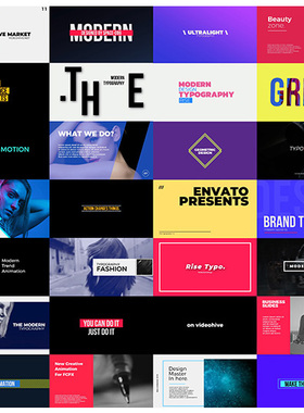 30组时尚文字标题排版设计动画场景FCPX插件 Typography PRO
