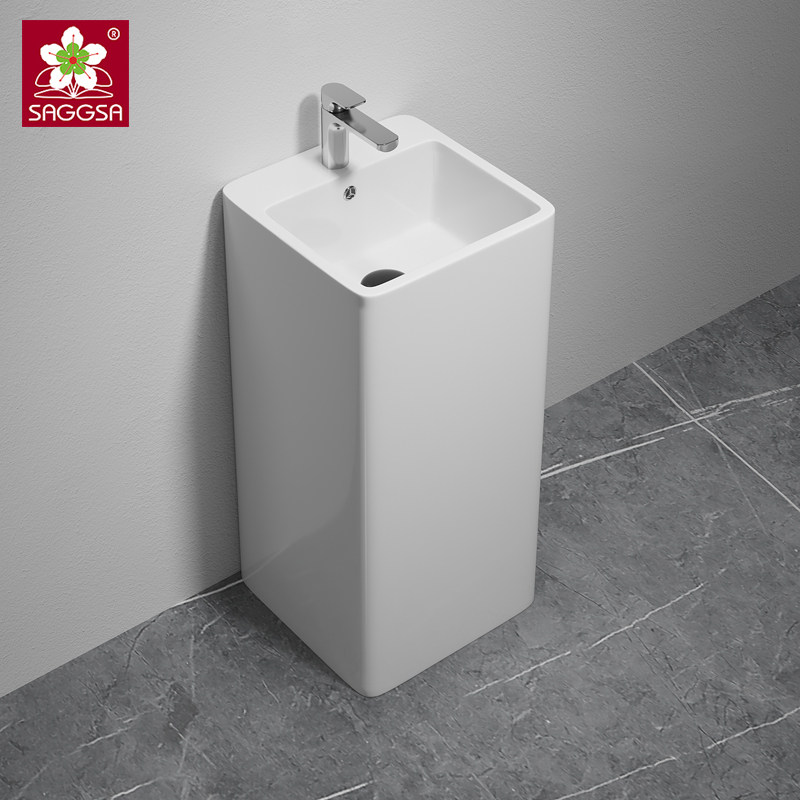 小户型陶瓷立柱盆一体立柱式洗脸盆小号卫生间阳台立式洗手盆柱盆