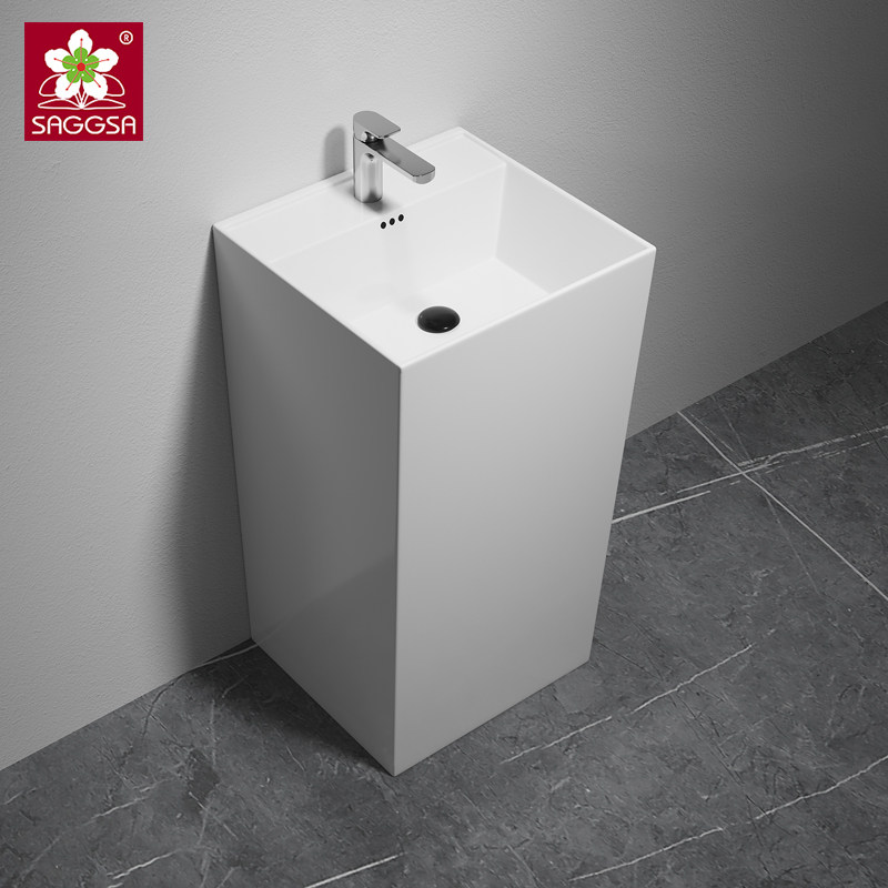 简约现代陶瓷立柱盆一体洗手盆小户型卫生间立柱式洗脸盆阳台柱盆