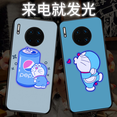叮当猫适用华为mate6050pro手机壳mate40卡通p706030来电发光nova1312119闪光p40动漫时尚荣耀2009080哆啦a梦