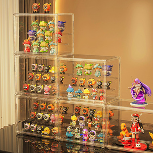 盲盒展示架收纳模型玩偶压克力积木摆件娃娃乐高公仔柜透明盒架子