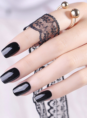 纯黑色指甲油白色补漆防水持久免烤不可剥快干健康无毒美甲15ml大