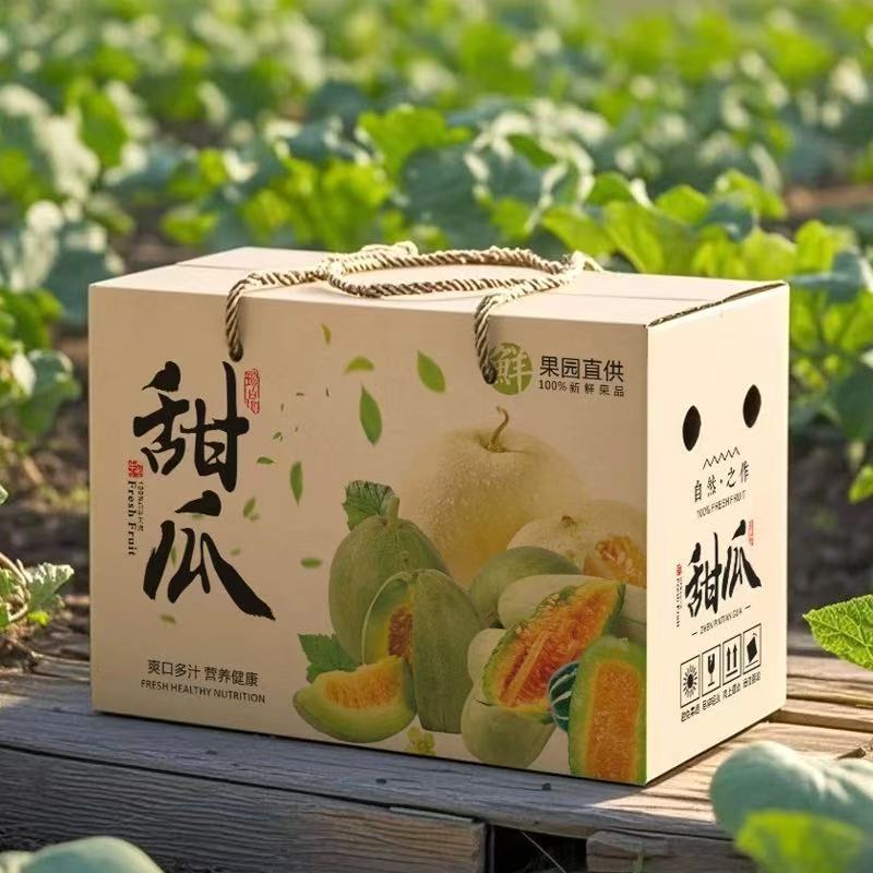甜瓜通用礼盒空盒子羊角包装盒香瓜博洋绿宝纸箱礼品盒空盒