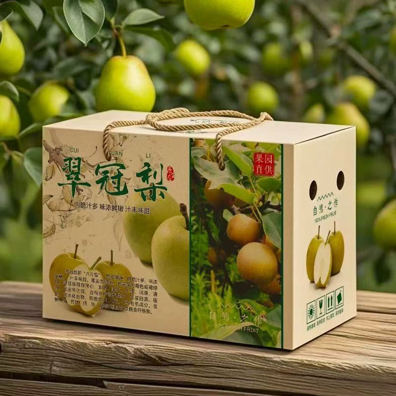 翠冠梨通用水果礼盒香梨空盒子包装手提包装箱10礼品盒纸箱