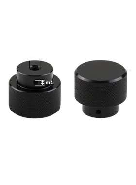 滚花手拧螺母铝合金螺母滚花手轮台阶螺母 黑色 红色阳极氧化