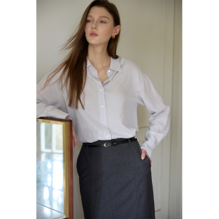 女春夏通勤OL宽松休闲上衣 衬衫 masbello法式 松弛慵懒随性风长袖