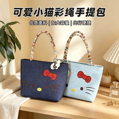 可爱小猫牛仔帆布包女款2