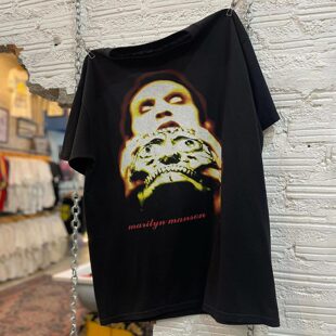 Marilyn Manson玛丽莲曼森美式复古Vintage高街潮牌重磅棉短袖T恤