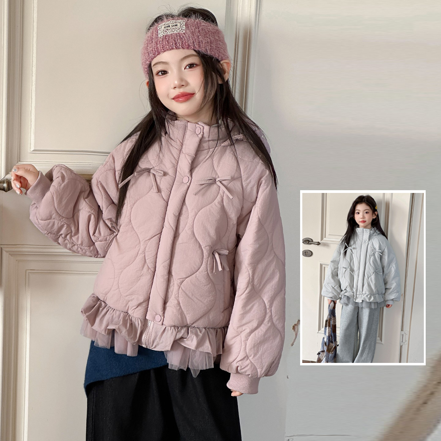 女童棉服冬装2025新款洋气儿童加厚外套冬季超好看女孩薄棉棉袄冬