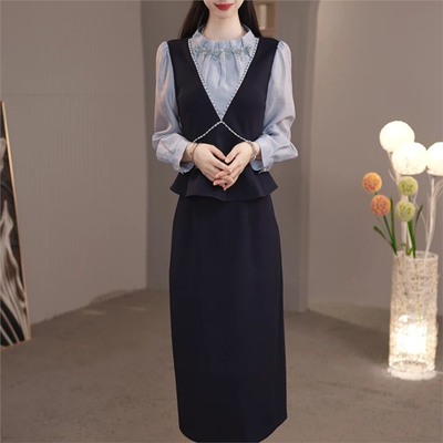 连衣裙2025新款今年流行爆款图片两件套优雅时尚减龄收腰显瘦秋季
