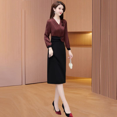 喜婆婆婚宴装礼服高端气质平时可穿小个子连衣裙女早秋款高贵妈妈