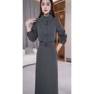 连衣裙2025新款今年流行爆款秋季时尚小众设计感收腰减龄中长款