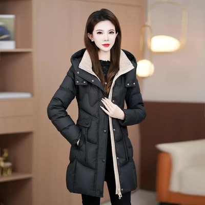 女士花海小香风九江羽绒服2025冬季新款时尚洋气小个子中长款棉服
