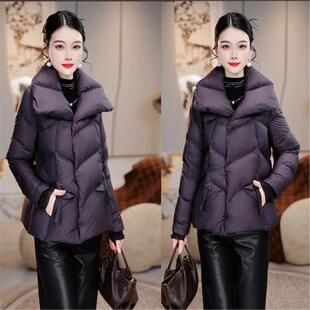 2026新款今年流行爆款战袍轻奢秋冬保暖羽绒服女白鸭绒短款防寒