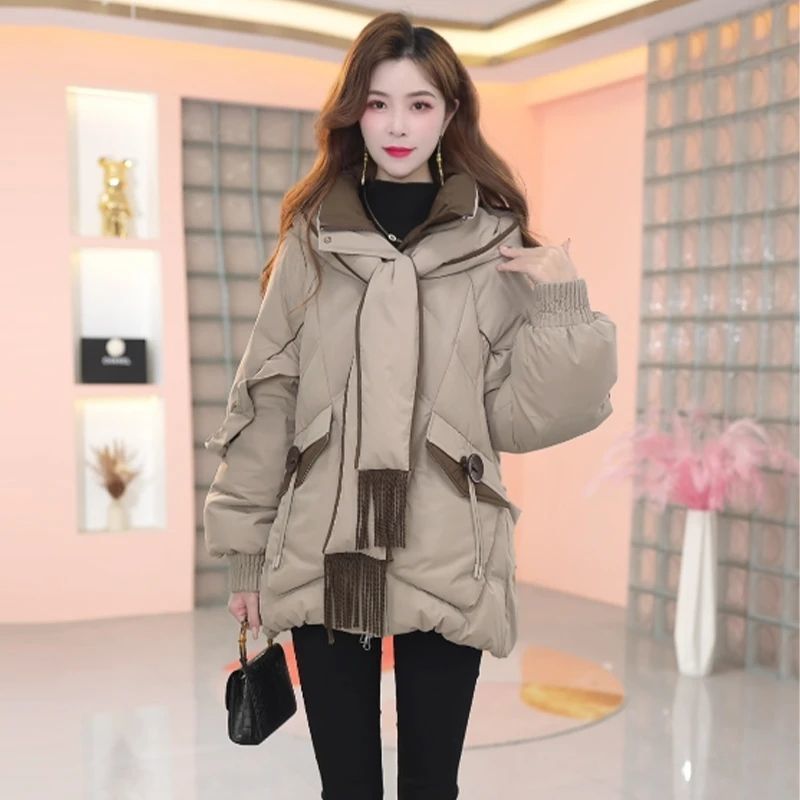 2025新款今年流行爆款冬白鸭绒羽绒服百搭新款时尚休闲保暖外套女
