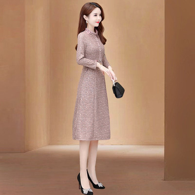 高端气质广州十三行小个子高档长袖连衣裙春秋2025新款贵夫人妈妈