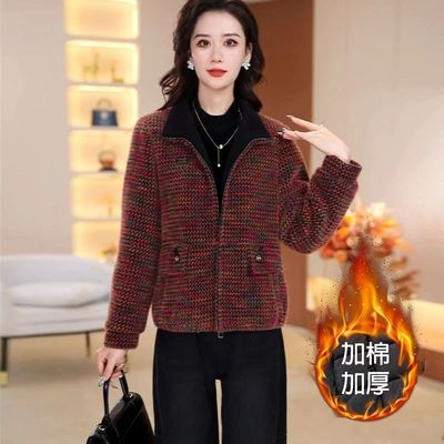 2025新款今年流行爆款秋冬优雅气质女装时尚加棉加厚休闲短外套