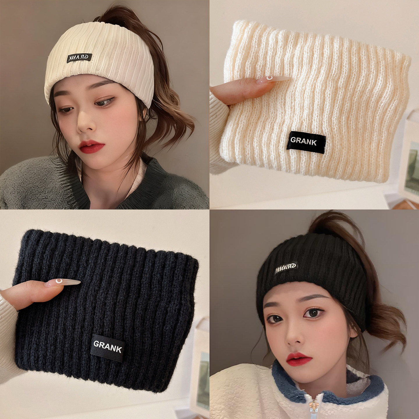 针织宽边发带女2025新款秋冬护额头抹额脑门防风头套月子保暖头巾